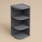 LIFEART CABINETRY Shaker Gray Wall Shelf with 3 Fixed Shelves