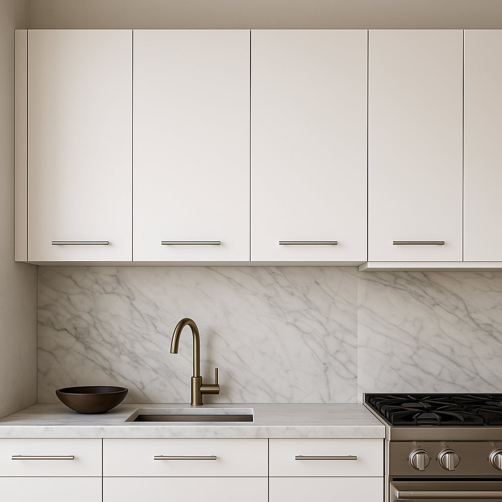Amucolo White Wall Kitchen Cabinet with Shelves and Four Doors - 47.2 in. W x 13.1 in. D x 23.6 in. H