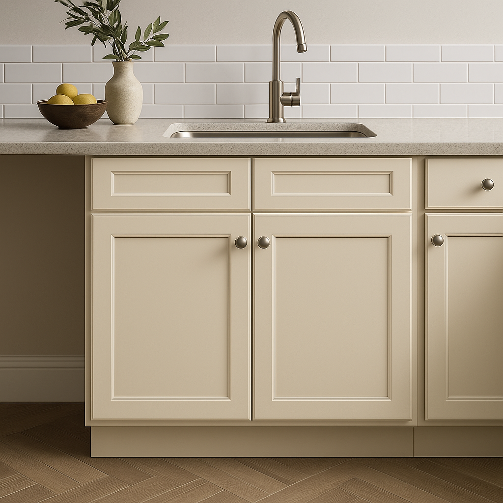 HOMEIBRO Newport Antique White Shaker Style Base Kitchen Cabinet - 33 in. W x 24 in. D x 34.5 in. H