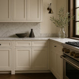 HOMEIBRO Newport Antique White Shaker Style Base Kitchen Cabinet - 33 in. W x 24 in. D x 34.5 in. H