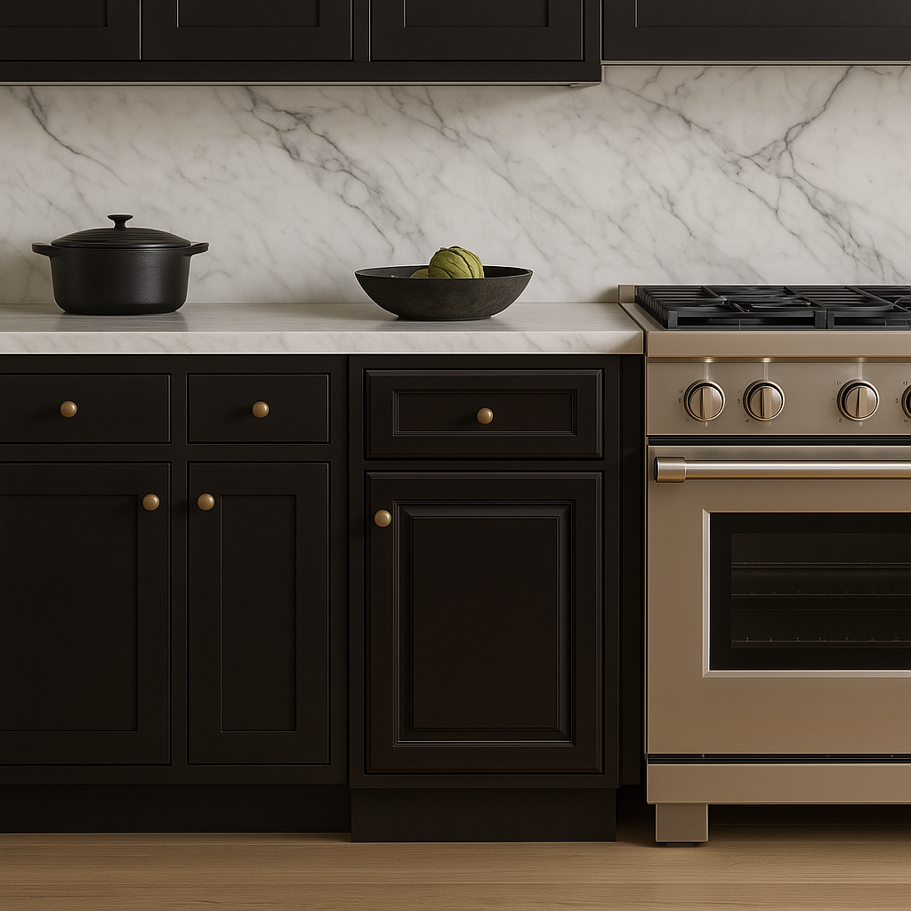 LIFEART CABINETRY Newport Ready to Assemble Base Cabinet with 1-Door and 1-Drawer in Dark Espresso