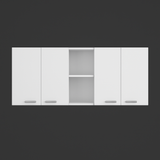 Zeus & Ruta White Plywood Wall Kitchen Cabinet with 2-Shelves and Double Door