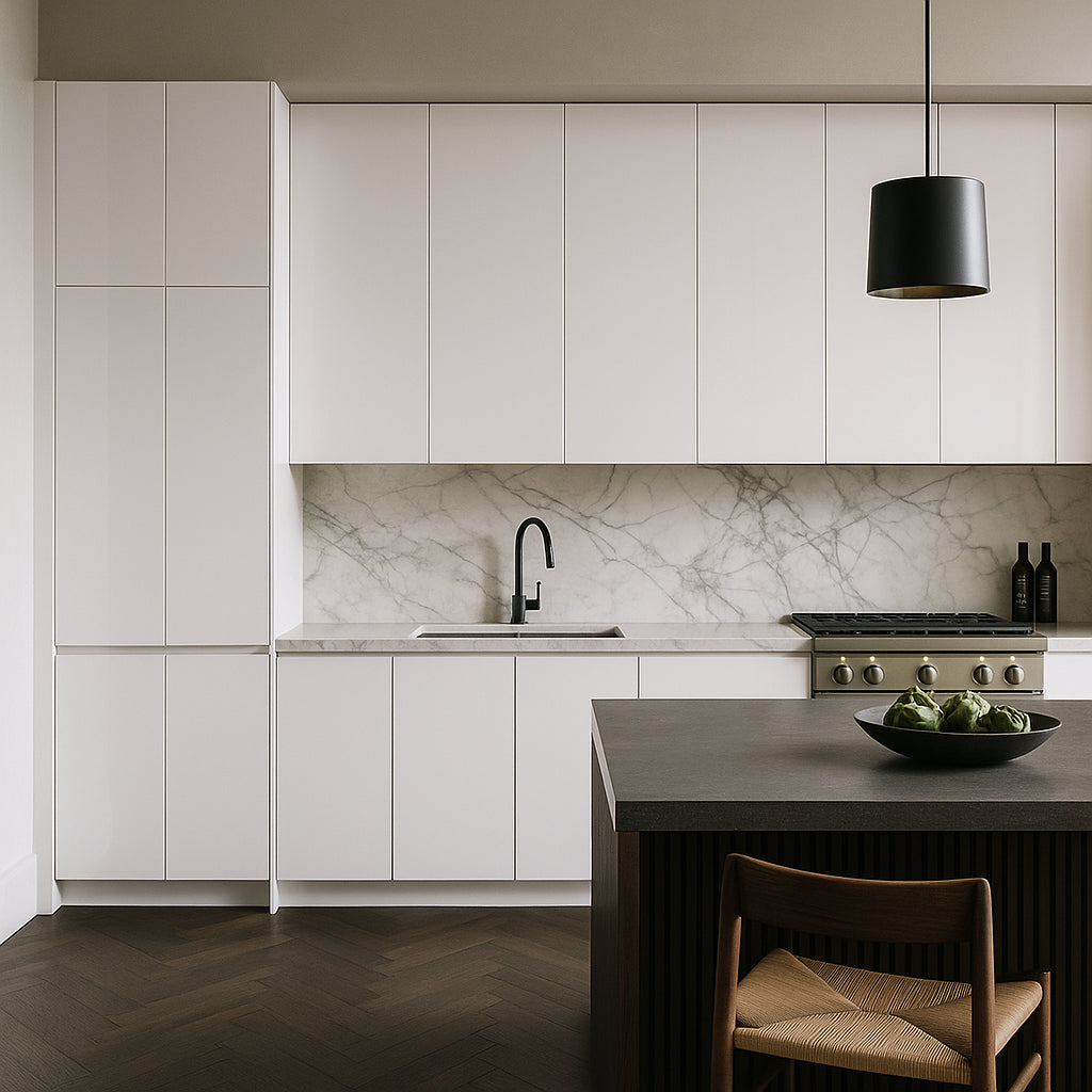Cambridge Radiance Ready-to-Assemble Slab Wall Kitchen Cabinet in White Gloss