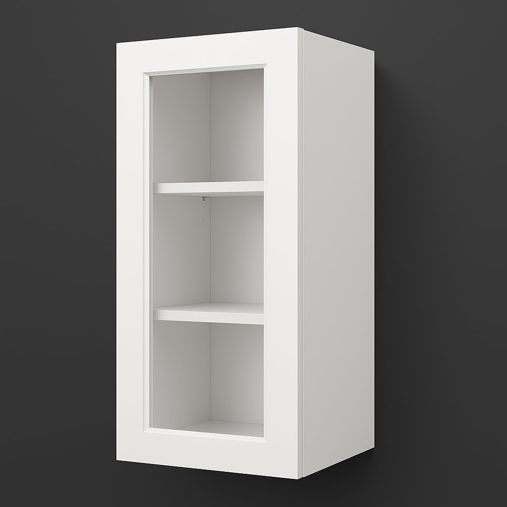 HOMEIBRO Shaker White Plywood Wall Kitchen Cabinet with 1-Door and 3-Shelves