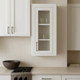 HOMEIBRO Shaker White Plywood Wall Kitchen Cabinet with 1-Door and 3-Shelves