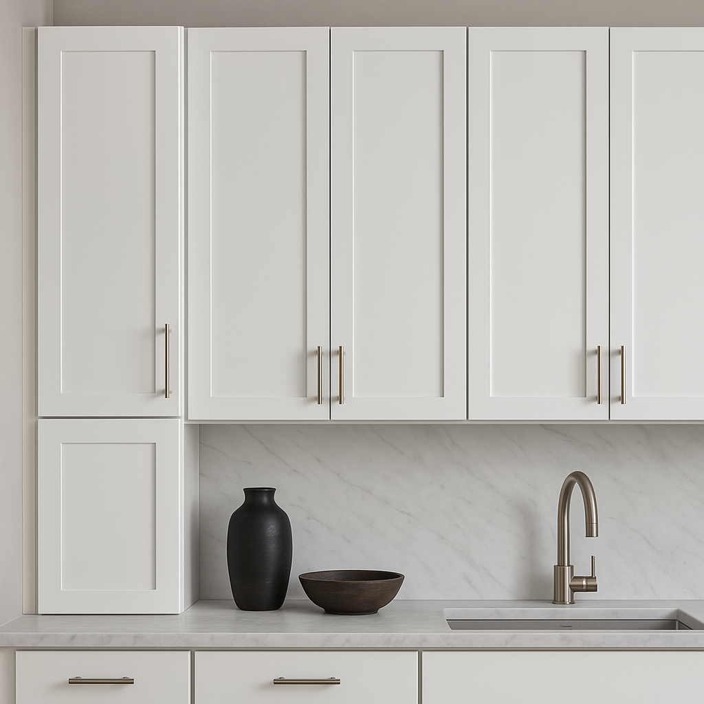 HOMEIBRO Shaker White Plywood Wall Cabinet, 12x12x36 Inches, Ready to Assemble