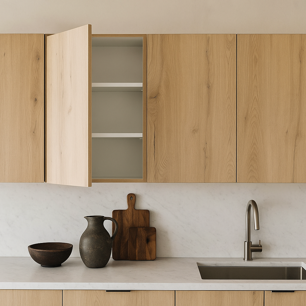 Cambridge Radiance Light Oak Slab Wall Kitchen Cabinet - 24x12x30 in.