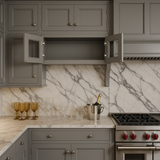 HOMEIBRO Shaker Grey Wall Glass Kitchen Cabinet - 33-in W x 12-in D x 12-in H