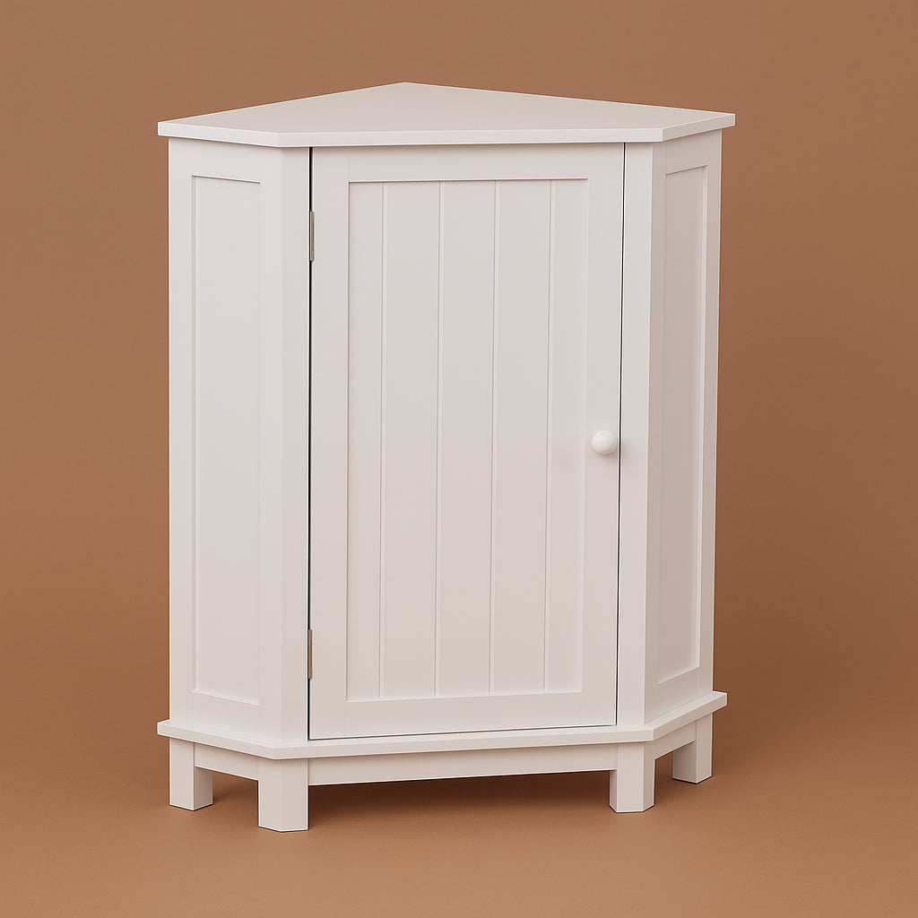 Unbranded White Triangle Corner Bathroom Cabinet with Adjustable Shelf
