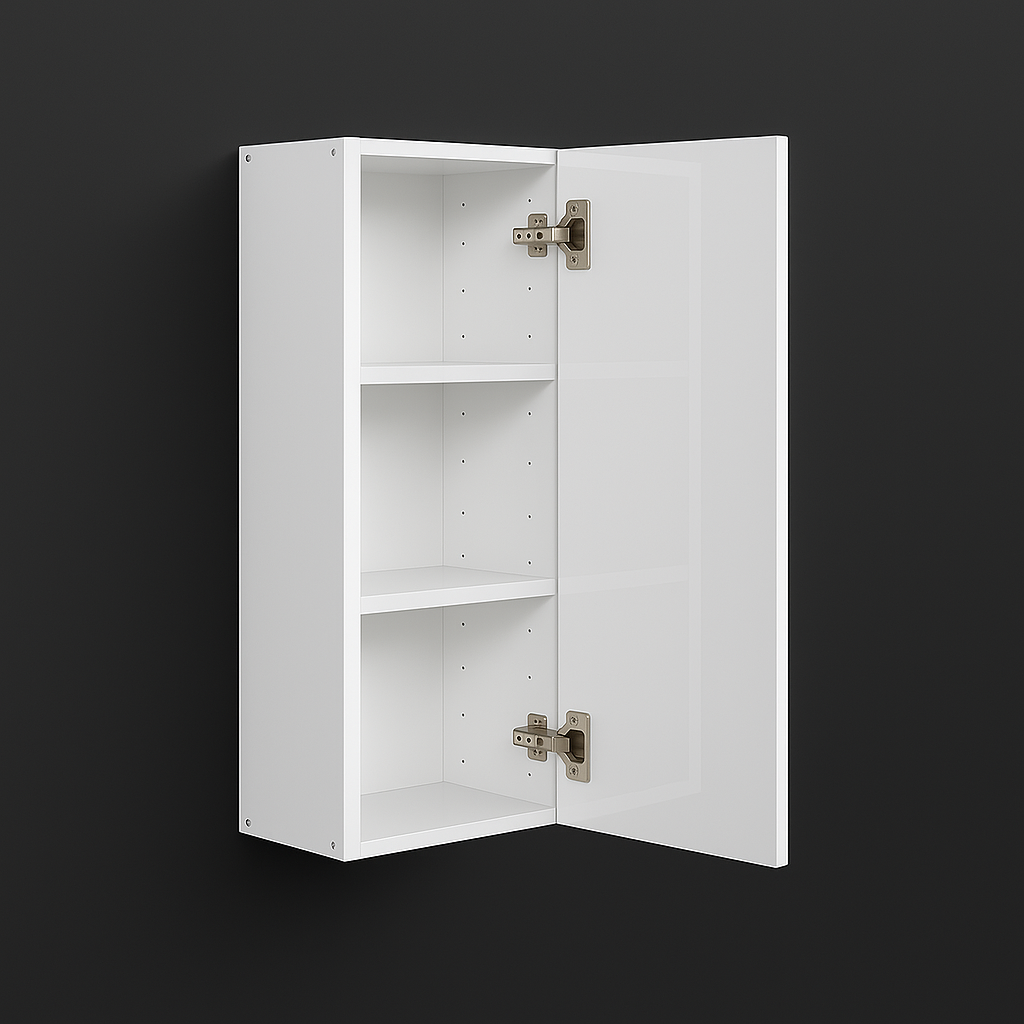 Cambridge Radiance Slab Wall Kitchen Cabinet in White Gloss - 18x12x30