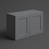 HOMEIBRO Shaker Grey Plywood Wall Cabinet, 30-in W x 12-in D x 18-in H