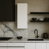 Cambridge Radiance White Gloss Slab Wall Kitchen Cabinet, 21x12x36 in.