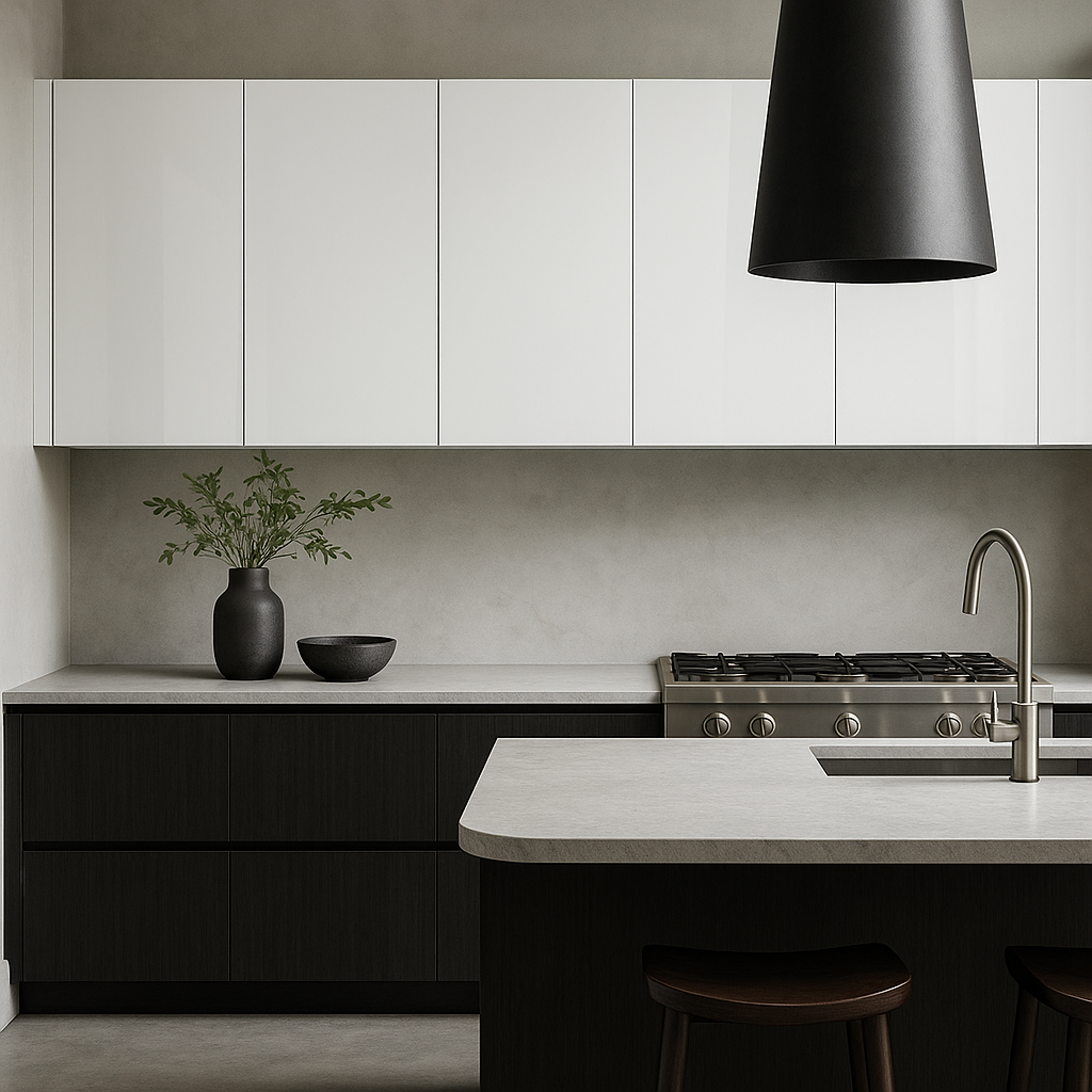 Cambridge Radiance White Gloss Slab Wall Kitchen Cabinet, 21x12x36 in.