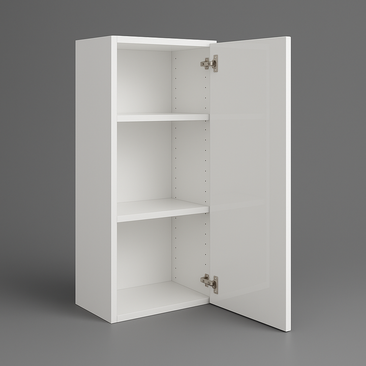 Cambridge Radiance White Gloss Slab Wall Kitchen Cabinet, 21x12x36 in.