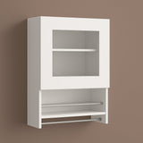Sarlai Wall Mounted Kitchen Cabinet with Spice and Towel Rack - White