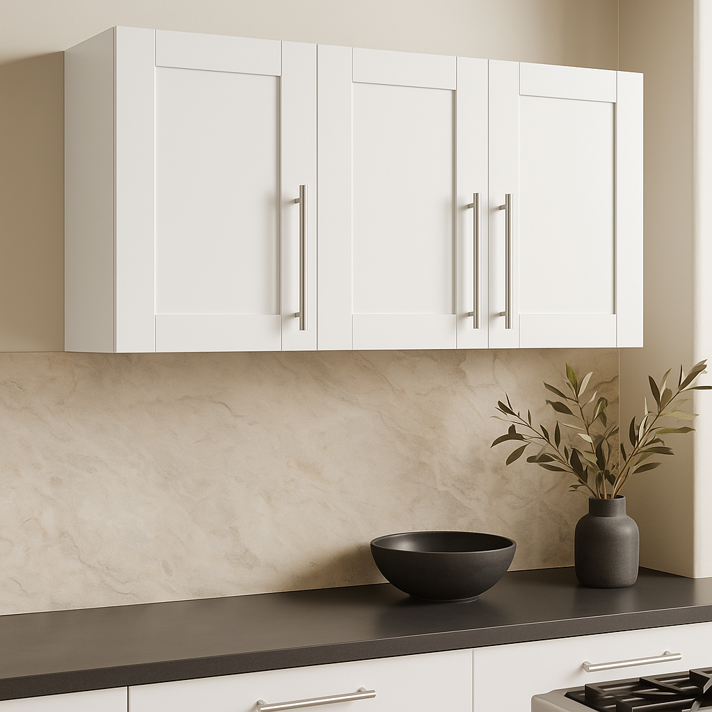 Aoibox Stackable Wall Mounted Upper Kitchen Cabinet, 15.75 in. W x 35.43 in. D x 19.69 in. H, White MDF