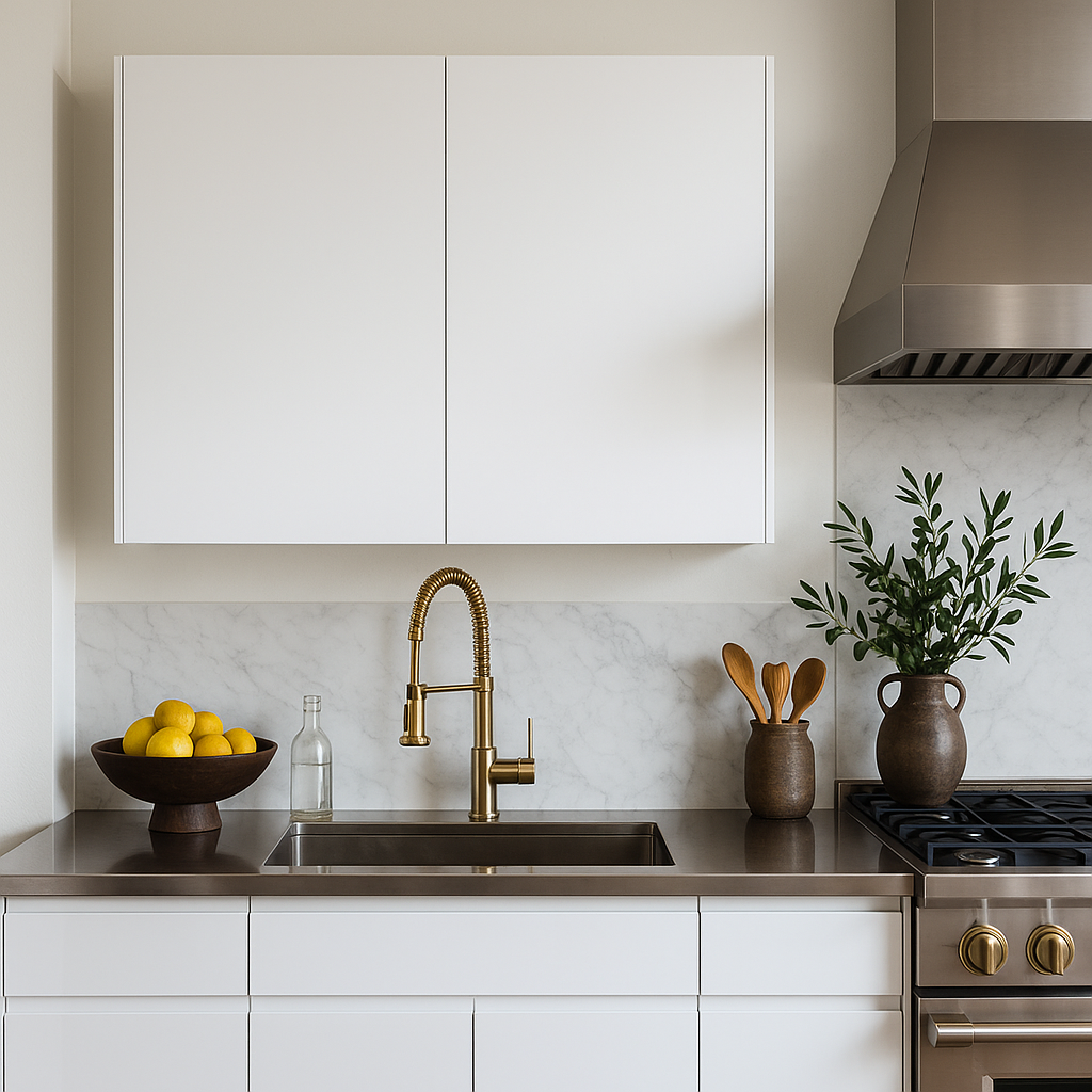 Cambridge Radiance Ready to Assemble Slab Wall Kitchen Cabinet in White Gloss
