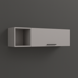 Anqtovp Wall Cabinet with Pneumatic Arms and Open Storage, White