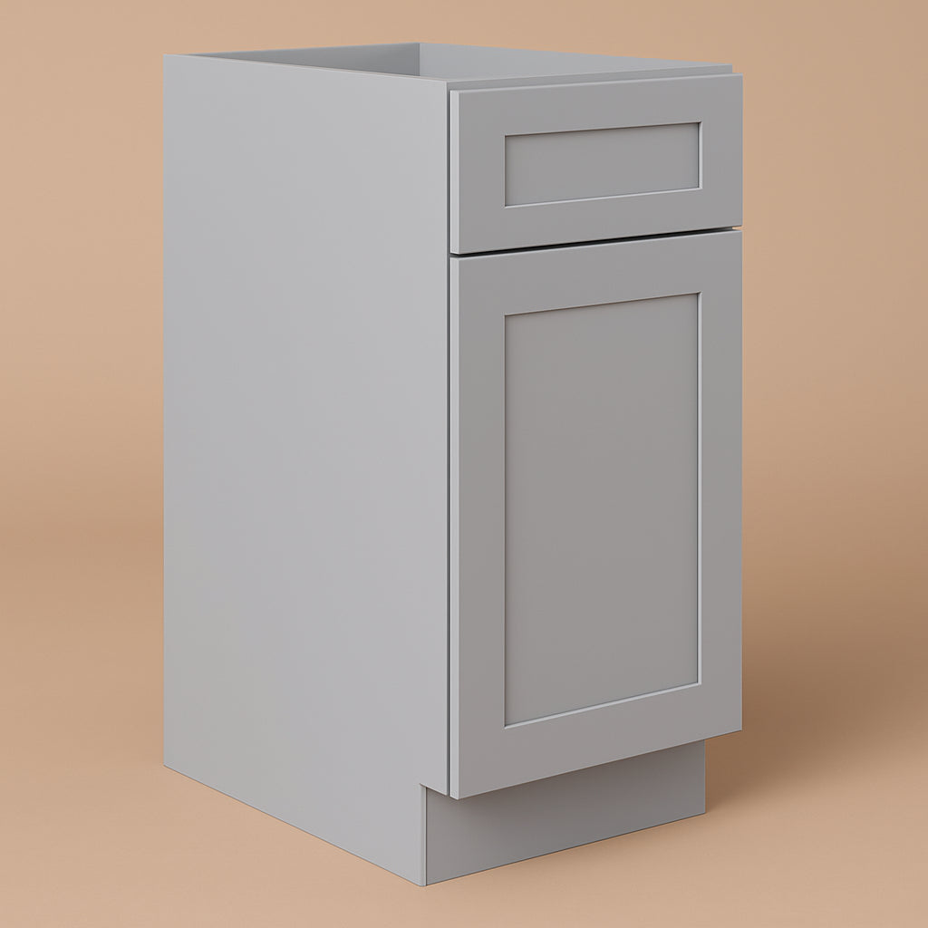Plywell Shaker Base Cabinet with 1 Door and 1 Drawer, Gray, Ready to Assemble