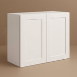 Bremen Cabinetry Shaker High Double Door Wall Cabinet, Ready to Assemble, White