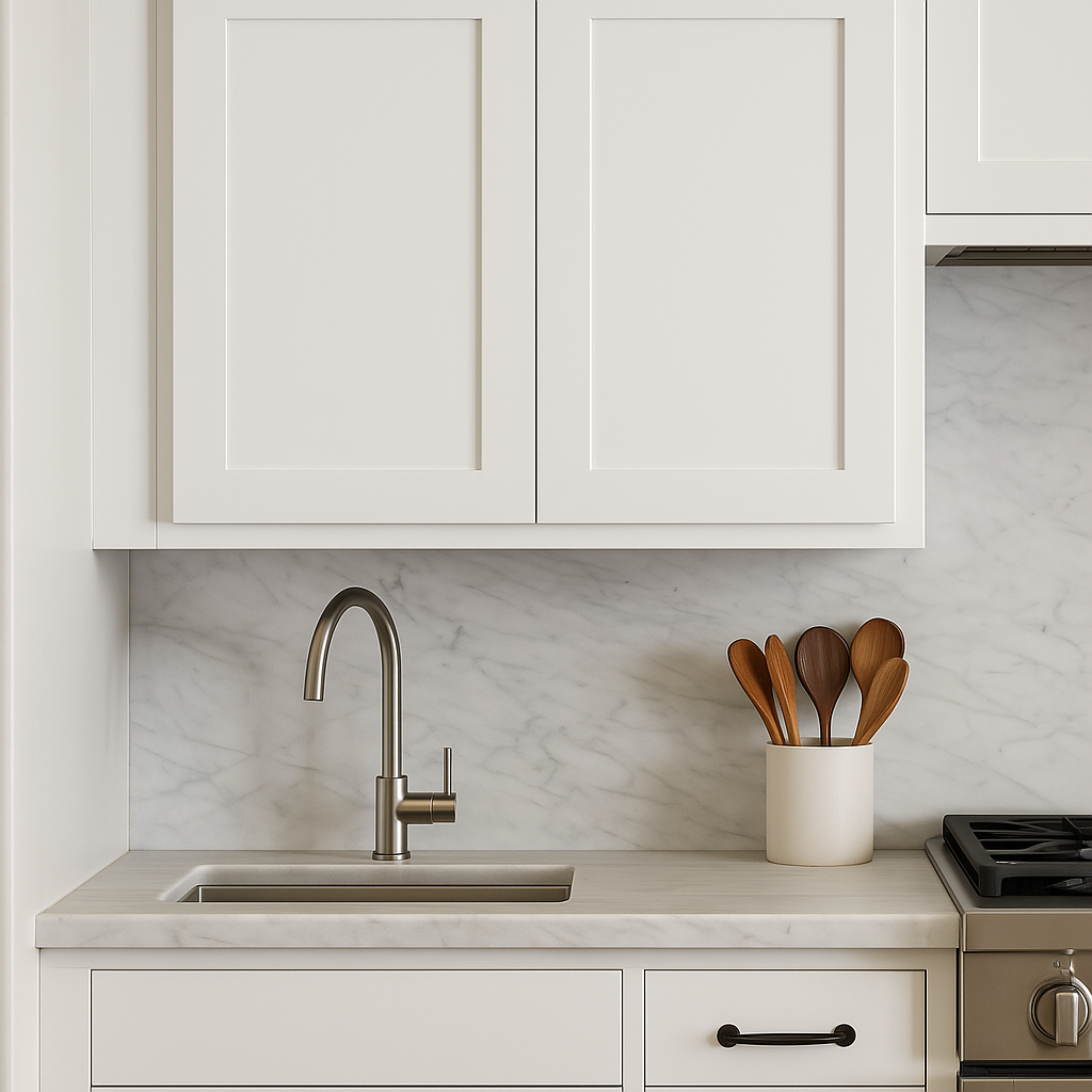 Bremen Cabinetry Shaker High Double Door Wall Cabinet, Ready to Assemble, White