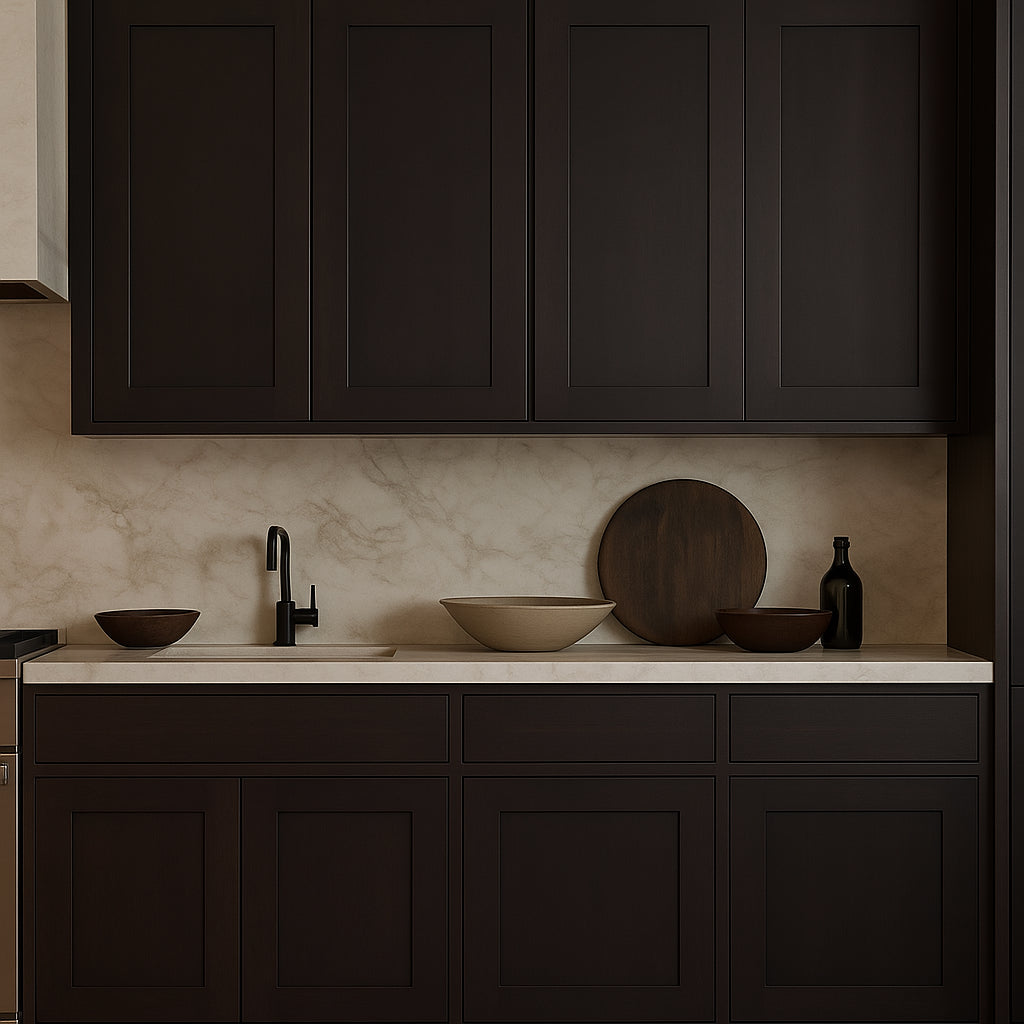 Plywell Shaker Double Door Wall Cabinet with Adjustable Shelves, Espresso