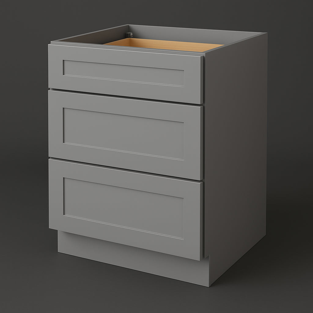 WOWOW Plywood Drawer Base Bathroom Cabinet in Grey with Soft Close