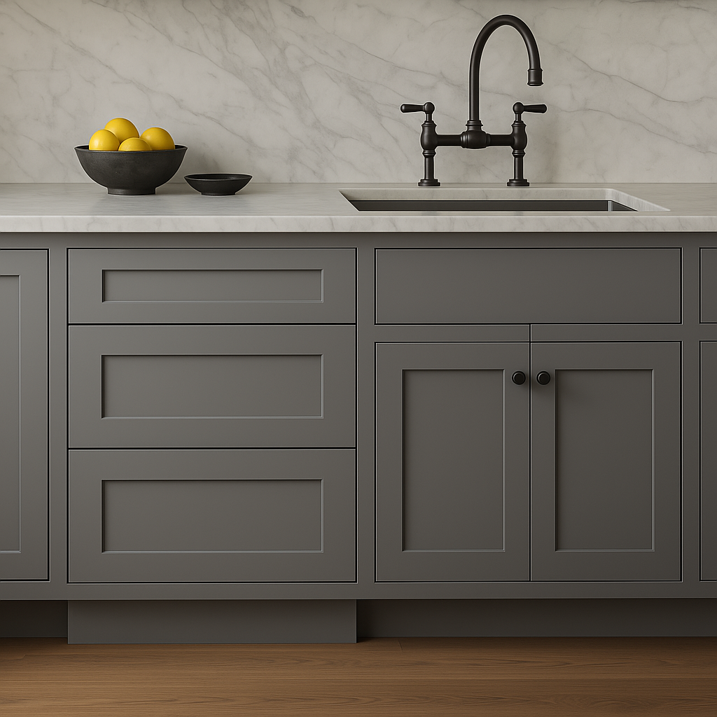 WOWOW Plywood Drawer Base Bathroom Cabinet in Grey with Soft Close