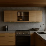 Unbranded 59 in. Wall Kitchen Cabinet with Glass Doors, Natural Oak Finish