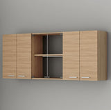 Unbranded 59 in. Wall Kitchen Cabinet with Glass Doors, Natural Oak Finish