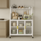Aoibox Steel Kitchen Pantry Cabinet with Transparent Flap Door, 39.4 in. W x 15.7 in. D x 56.2 in. H