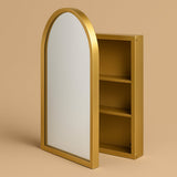 Flynama Gold Wall Cabinet with Mirror, 24" x 35.8"