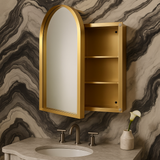 Flynama Gold Wall Cabinet with Mirror, 24" x 35.8"