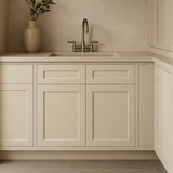 HOMEIBRO Newport Sink Base Cabinet, Antique White, 30 in. W x 24 in. D x 34.5 in. H
