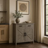 LORDEAR Gray Particle Board Kitchen Cabinet with Adjustable Shelves
