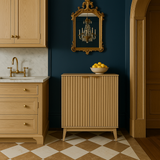 QueenFun Cabinson Natural Oak Sideboard Buffet Cabinet with Adjustable Shelves