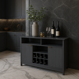 Puluomis Sideboard Buffet Wine Bar Pantry Cabinet with Storage, Gray