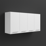 Aoibox Wall-Mounted Double Kitchen Cabinet, White, Ready-to-Assemble