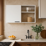 Amucolo White Wood Wall Kitchen Cabinet - 39.37 in. W x 15.75 in. D x 23.62 in. H