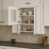 Amucolo White Wall Kitchen Cabinet with Spice and Towel Rack - 19.6 in. W x 13.1 in. D x 28.7 in. H