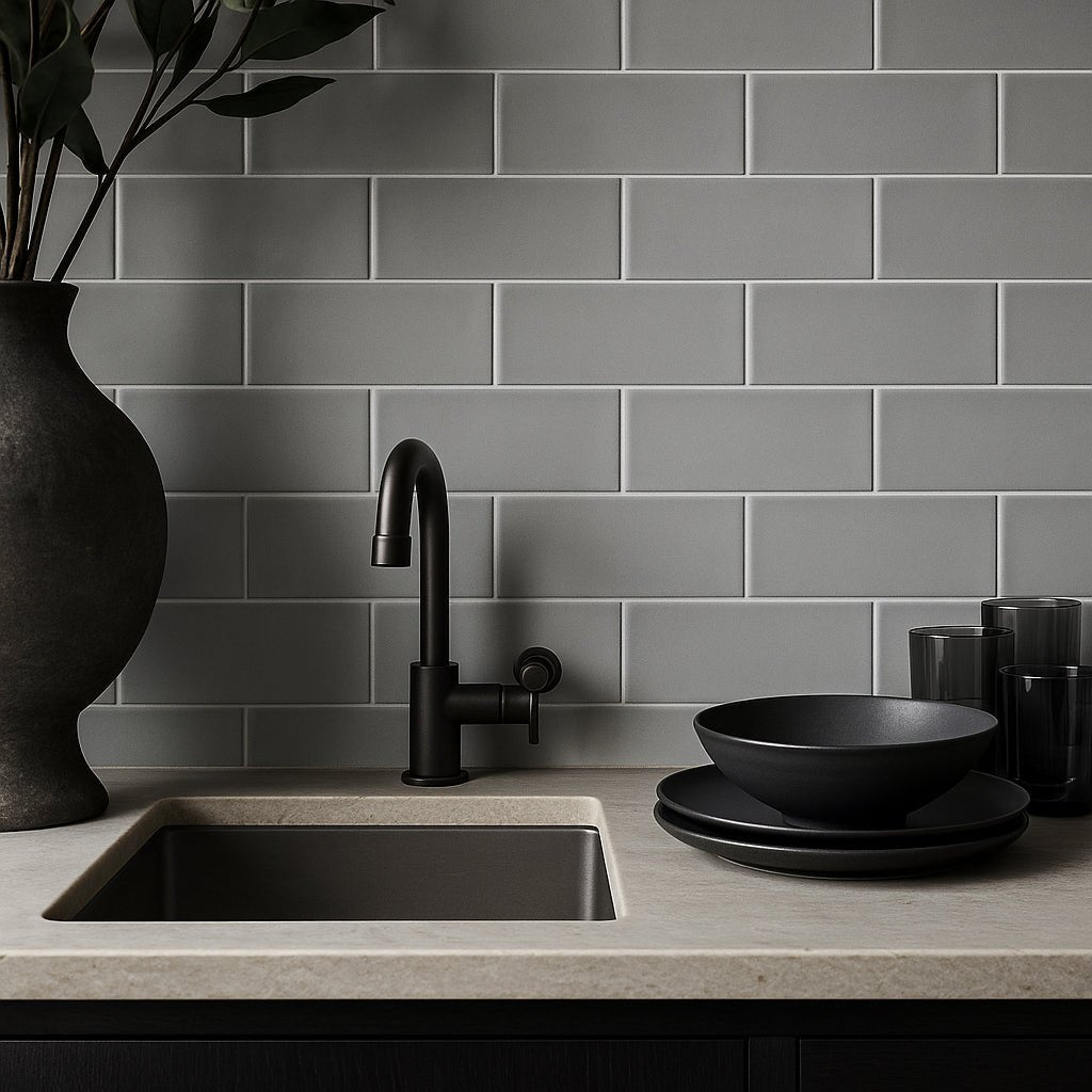 Stacy Garcia Maddox Cool Gray 4x8 Matte Ceramic Subway Tile