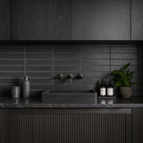 Stacy Garcia Artblock Nero Black Matte Porcelain Tile 4x16