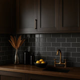 Vector Antracita Gray Polished Ceramic Subway Tile 4x8
