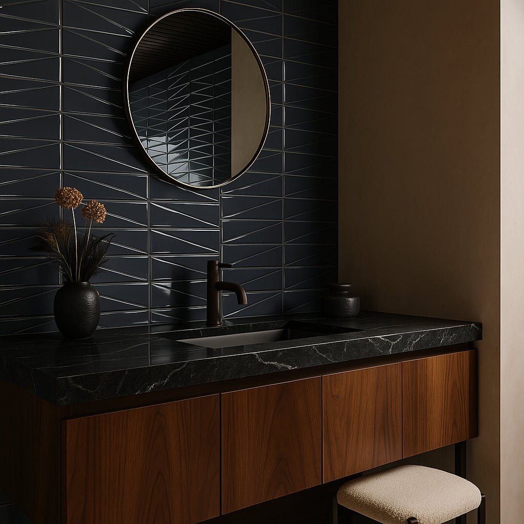 Axelle Storm Gray 3D Glossy Ceramic Subway Tile - 3x12