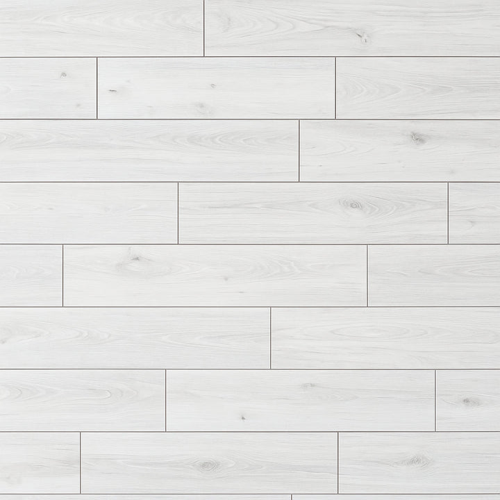 Ashford Woodville Blanco Matte Ceramic Tile - 8 x 24, Durable Wood Look
