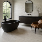 Ashford Woodville Blanco Matte Ceramic Tile - 8 x 24, Durable Wood Look