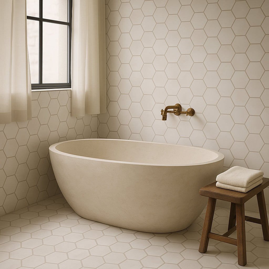 Vetta Elements Luxe Sand Hexagon Matte Porcelain Mosaic Tile - 12 x 12, Matte Finish, Durable and Waterproof