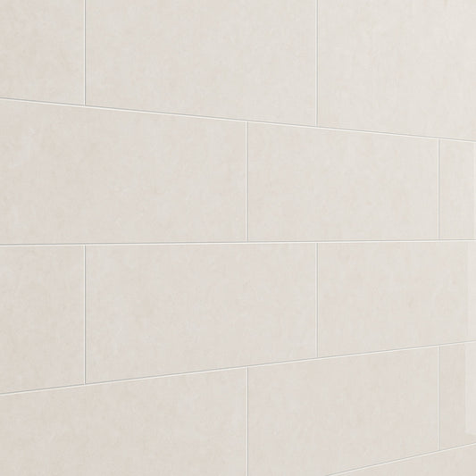 Adessi Athena Ice Polished Porcelain Tile - 24 x 48, White, Waterproof