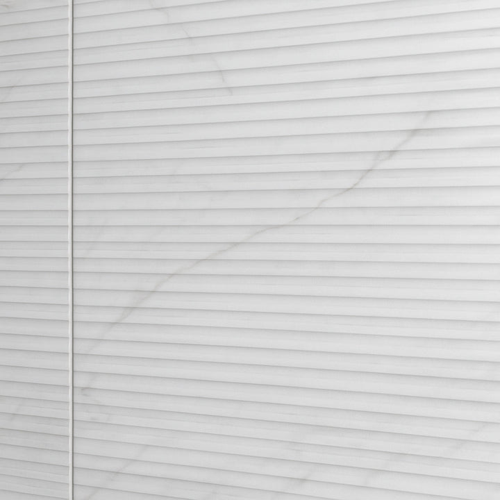 San Giorgio Calacatta Blanc Fluted Ceramic Textured Tile - 18 x 48