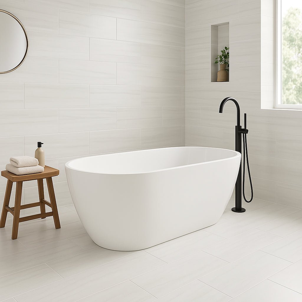 San Giorgio San Sonora Polished Porcelain Tile - 12 x 24, White, Waterproof, Frost Resistant